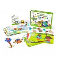 Развивающая игрушка Геометрические блоки с карточками (Экология и переработка мусора, 120 элементов