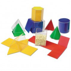 Развивающая игрушка Объемные геометрические фигуры, с развертками (8 элементов)