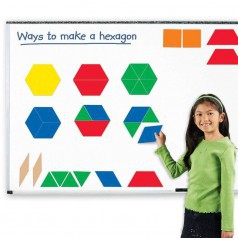 Развивающая игрушка Блоки геометрические магнитные (демонстрационный материал, 47 элементов)