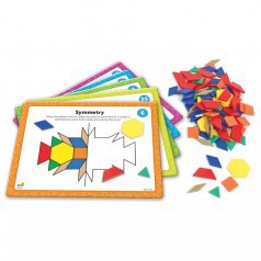 Развивающая игрушка Геометрические блоки.Основы математики с карточками (144 элемента)